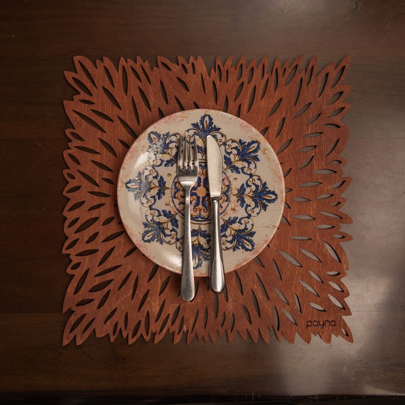 Casa si Gradina - Textile si covoare - Textile bucatarie - Fete de masa - Set de covorase de masa, Hermia, lemn, roz, 36x36 cm, 6 piese - Infinity.ro