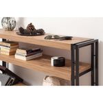 Casa si Gradina - Mobilier - Comode si corpuri - Console - Consola, Hanah Home, pal melaminat, pin atlantic si negru, 140x35x80 cm - Infinity.ro