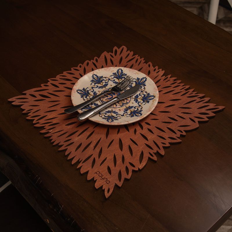 Casa si Gradina - Textile si covoare - Textile bucatarie - Fete de masa - Set de covorase de masa, Hermia, lemn, roz, 36x36 cm, 6 piese - Infinity.ro