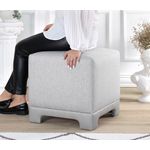 Casa si Gradina - Mobilier - Scaune si fotolii - Tabureti - Taburet, Atelier Del Sofa, bumbac si in, gri, 50x50x47 cm - Infinity.ro