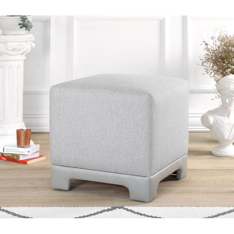 Casa si Gradina - Mobilier - Scaune si fotolii - Tabureti - Taburet, Atelier Del Sofa, bumbac si in, gri, 50x50x47 cm - Infinity.ro