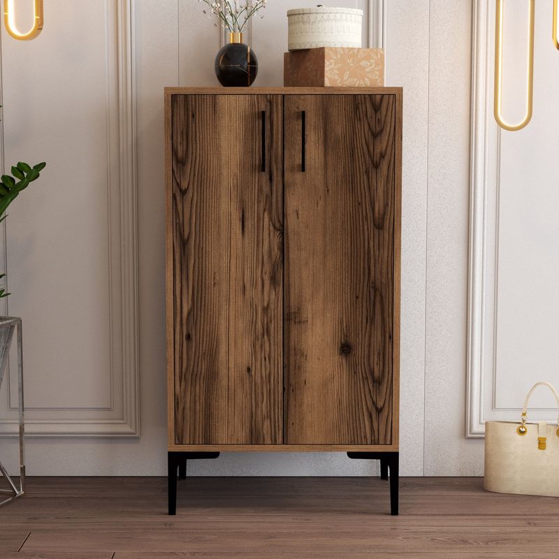 Casa si Gradina - Mobilier - Dulapuri si sifoniere - Dulapuri pantofi - Dulap pantofi, Hanah Home, pal melaminat, nuc, 60x35x111 cm - Infinity.ro