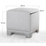Casa si Gradina - Mobilier - Scaune si fotolii - Tabureti - Taburet, Atelier Del Sofa, bumbac si in, gri, 50x50x47 cm - Infinity.ro