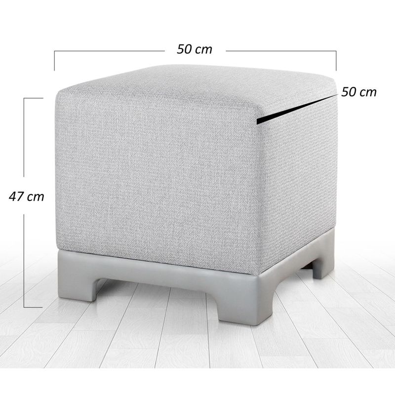 Casa si Gradina - Mobilier - Scaune si fotolii - Tabureti - Taburet, Atelier Del Sofa, bumbac si in, gri, 50x50x47 cm - Infinity.ro