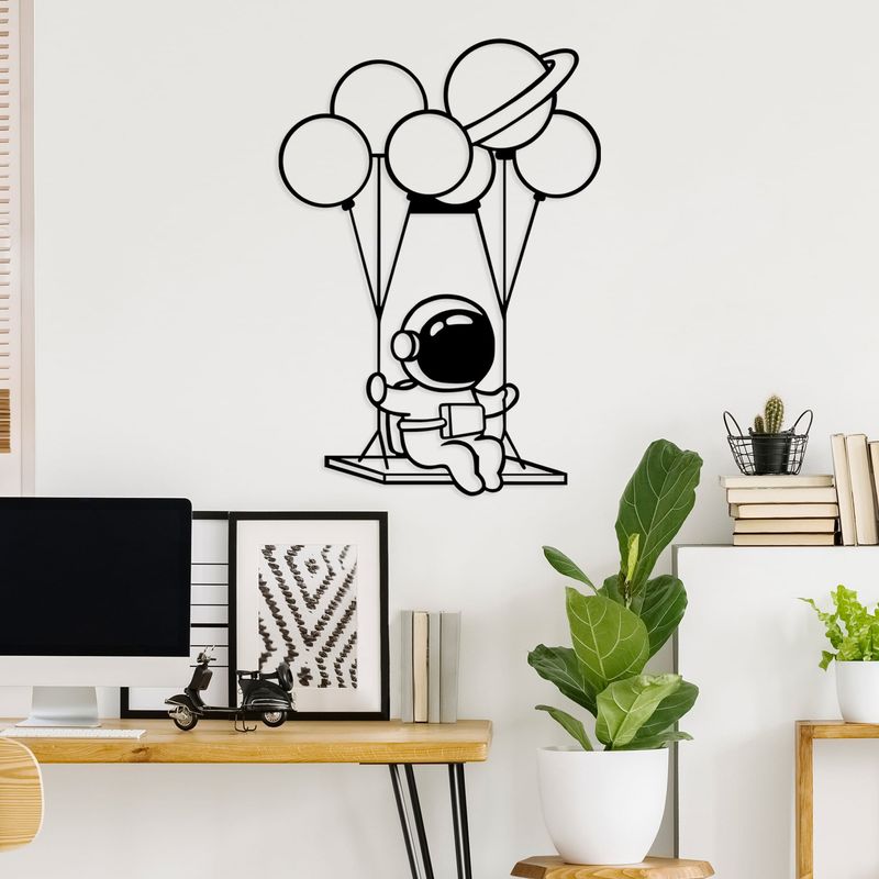 Casa si Gradina - Decoratiuni - Obiecte decorative - Decoratiuni camera copilului - Accesoriu decorativ de perete, Wallxpert, metal, negru, 44x70 cm - Infinity.ro