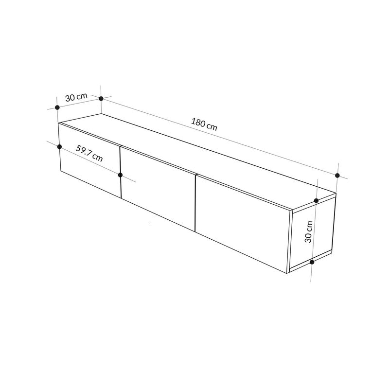 Casa si Gradina - Mobilier - Comode si corpuri - Comode - Comoda tv, Hanah Home, pal melaminat, alb, 180x30x30 cm - Infinity.ro
