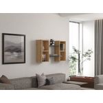 Casa si Gradina - Mobilier - Biblioteci si rafturi - Rafturi - Raft de perete, Hanah Home, pal melaminat, safir si antracit, 105x60x19.6 cm - Infinity.ro