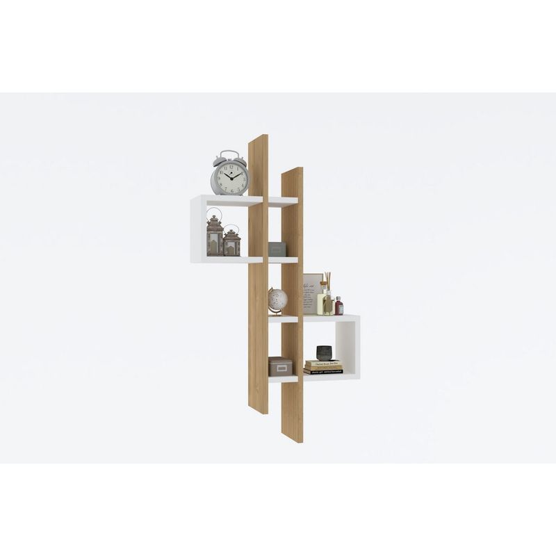 Casa si Gradina - Mobilier - Biblioteci si rafturi - Rafturi - Raft de perete, Hanah Home, pal melaminat, stejar safir si alb, 53.8x19.6x108 cm - Infinity.ro