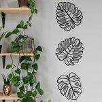 Casa si Gradina - Decoratiuni - Decoratiuni perete - Accesoriu decorativ de perete, Wallxpert, metal, negru, set 3 piese, 36.5x33.5 cm - Infinity.ro