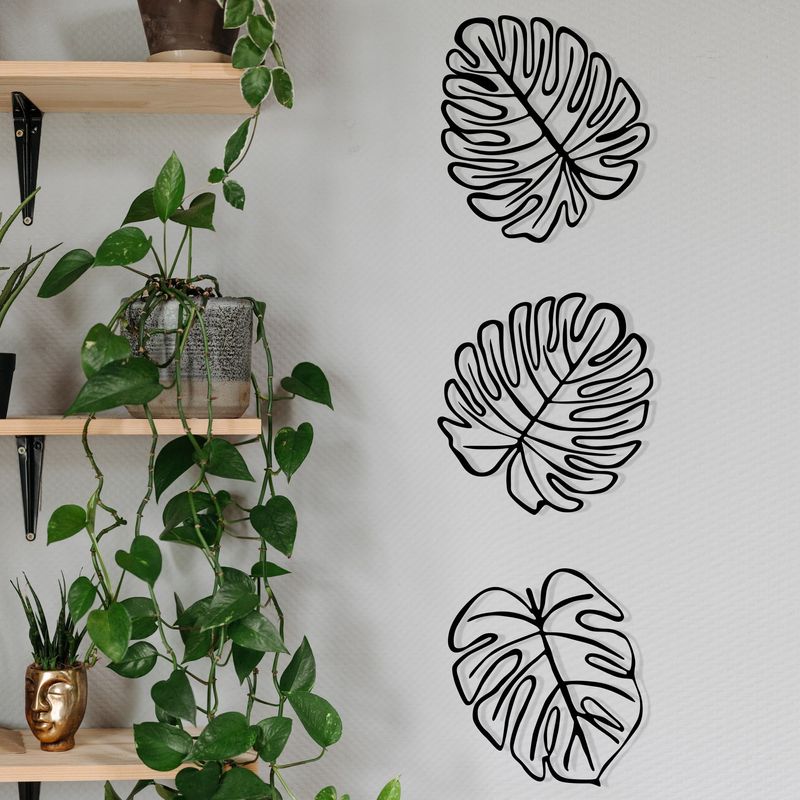 Casa si Gradina - Decoratiuni - Decoratiuni perete - Accesoriu decorativ de perete, Wallxpert, metal, negru, set 3 piese, 36.5x33.5 cm - Infinity.ro