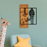 Casa si Gradina - Decoratiuni - Decoratiuni perete - Accesoriu decorativ de perete, Wallxpert, lemn si metal, negru si nuc deschis, 35x3x50 cm, 899SKL2222 - Infinity.ro