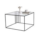Casa si Gradina - Mobilier - Mese si birouri - Masute de cafea - Masuta de cafea, Hanah Home, sticla securizata si metal, negru, 55x55x36 cm - Infinity.ro
