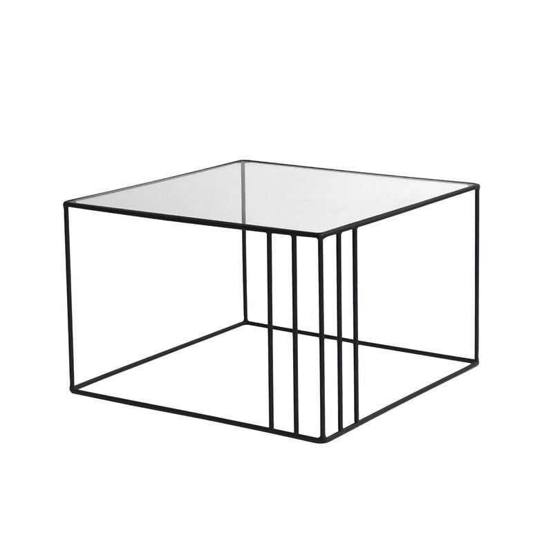 Casa si Gradina - Mobilier - Mese si birouri - Masute de cafea - Masuta de cafea, Hanah Home, sticla securizata si metal, negru, 55x55x36 cm - Infinity.ro