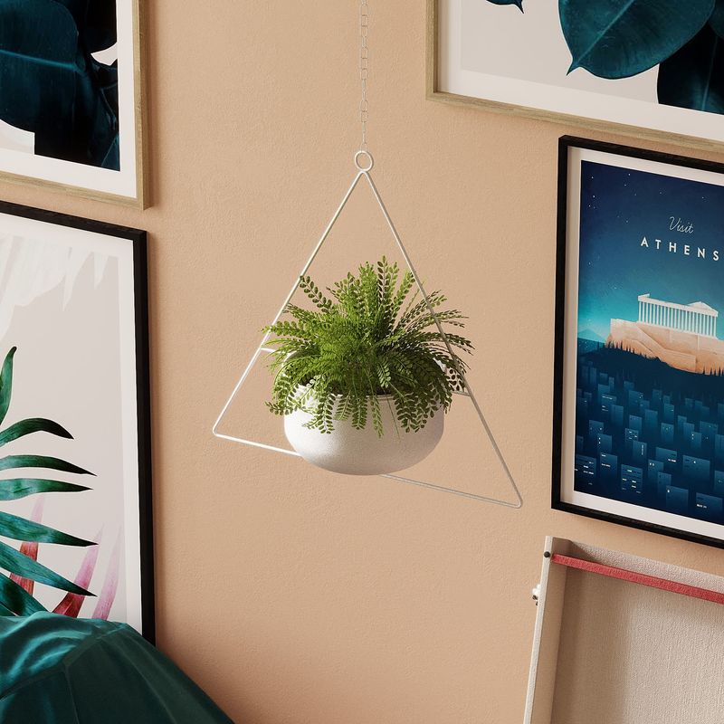 Casa si Gradina - Gradinarit si plante - Plante si ghivece - Ghivece si suporturi - Ghiveci decorativ, Aberto Design, metal, alb, 35x17x40 cm - Infinity.ro