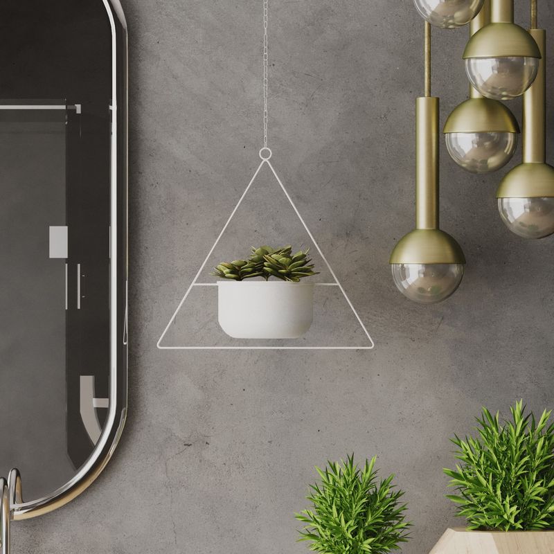 Casa si Gradina - Gradinarit si plante - Plante si ghivece - Ghivece si suporturi - Ghiveci decorativ, Aberto Design, metal, alb, 35x17x40 cm - Infinity.ro