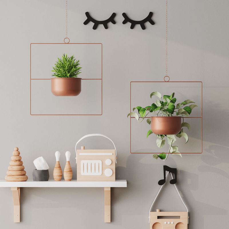 Casa si Gradina - Gradinarit si plante - Plante si ghivece - Ghivece si suporturi - Ghiveci decorativ suspendat, Aberto Design, metal, cupru, 40x40x17 cm - Infinity.ro