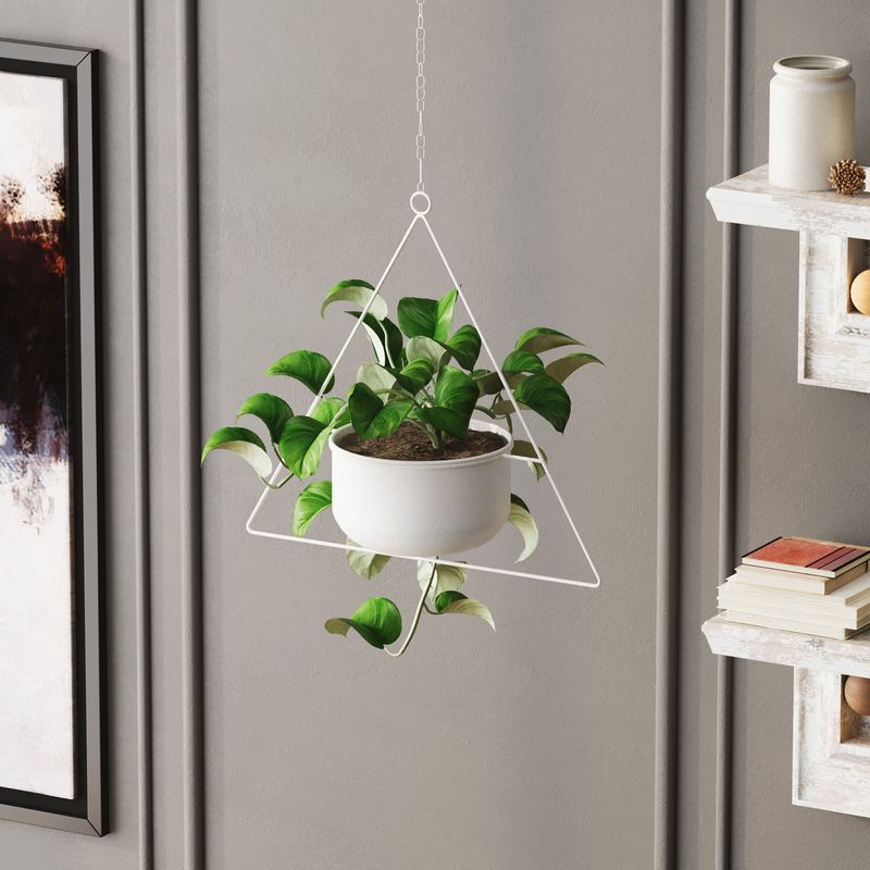 Casa si Gradina - Gradinarit si plante - Plante si ghivece - Ghivece si suporturi - Ghiveci decorativ, Aberto Design, metal, alb, 35x17x40 cm - Infinity.ro