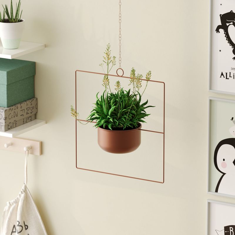 Casa si Gradina - Gradinarit si plante - Plante si ghivece - Ghivece si suporturi - Ghiveci decorativ suspendat, Aberto Design, metal, cupru, 40x40x17 cm - Infinity.ro