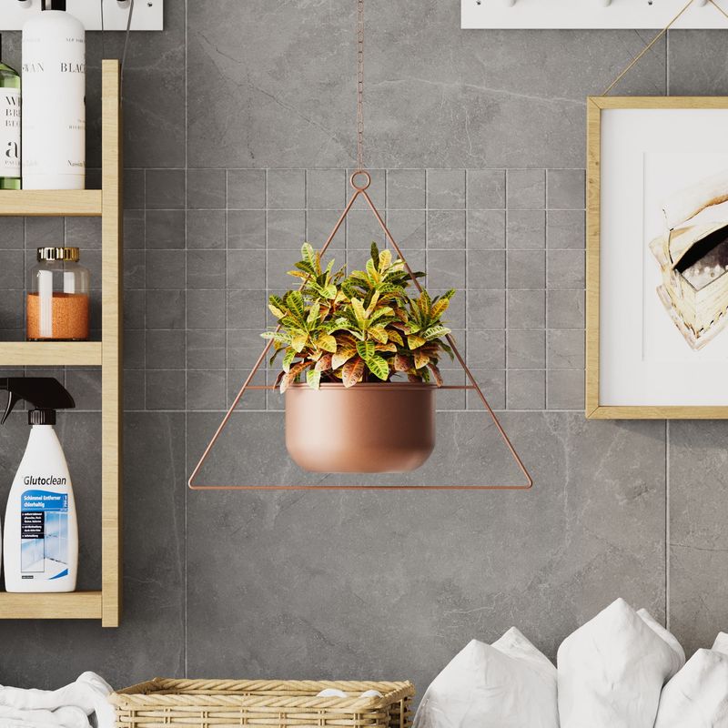 Casa si Gradina - Gradinarit si plante - Plante si ghivece - Ghivece si suporturi - Ghiveci decorativ, Aberto Design, metal, cupru, 35x17x40 cm - Infinity.ro