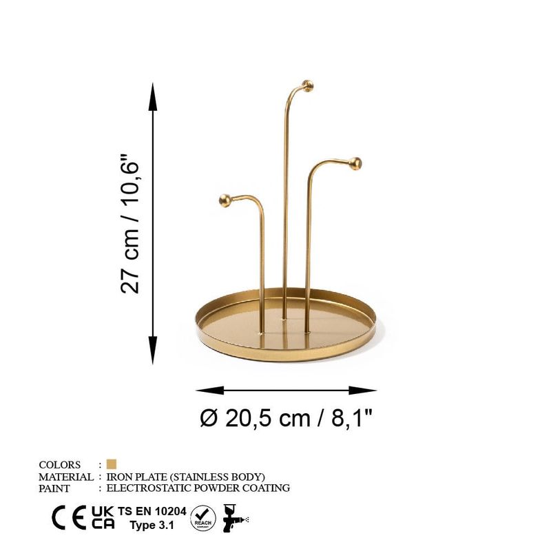 Casa si Gradina - Decoratiuni - Obiecte decorative - Accesorii decorative - Accesoriu decorativ, Aberto Design, metal, auriu, 20.5x27 cm - Infinity.ro