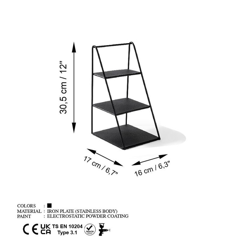 Casa si Gradina - Decoratiuni - Obiecte decorative - Accesorii decorative - Accesoriu decorativ, Aberto Design, metal, negru, 16x17x30.5 cm - Infinity.ro