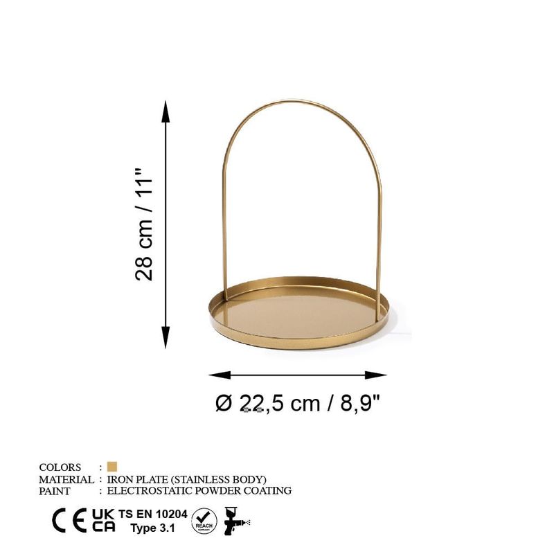Casa si Gradina - Decoratiuni - Obiecte decorative - Accesorii decorative - Accesoriu decorativ, Aberto Design, metal, auriu, 22.5x28 cm - Infinity.ro