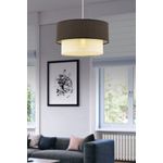 Casa si Gradina - Corpuri si surse de iluminat - Lustre si pendule - Candelabru, Opviq, corp metalic, alb antracit, abajur bumbac, 30x30x65 cm - Infinity.ro