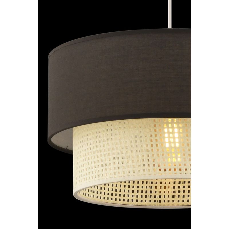 Casa si Gradina - Corpuri si surse de iluminat - Lustre si pendule - Candelabru, Opviq, corp metalic, alb antracit, abajur bumbac, 30x30x65 cm - Infinity.ro