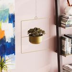 Casa si Gradina - Gradinarit si plante - Plante si ghivece - Ghivece si suporturi - Ghiveci decorativ suspendat, Aberto Design, metal, auriu, 40x40x17 cm, 247HFM1210 - Infinity.ro