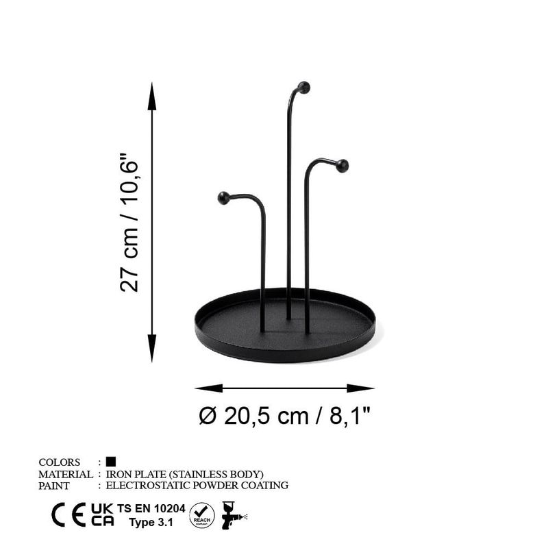 Casa si Gradina - Decoratiuni - Obiecte decorative - Accesorii decorative - Accesoriu decorativ, Aberto Design, metal, negru, 20.5x27 cm - Infinity.ro