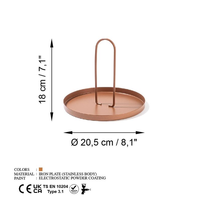 Casa si Gradina - Decoratiuni - Obiecte decorative - Accesorii decorative - Accesoriu decorativ, Aberto Design, metal, cupru, 20.5x18 cm - Infinity.ro