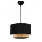 Casa si Gradina - Corpuri si surse de iluminat - Lustre si pendule - Candelabru, Opviq, tesatura si ratan, negru, diametru 30 cm, inaltime 80 cm - Infinity.ro