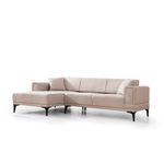 Casa si Gradina - Mobilier - Canapele si coltare - Coltare - Coltar extensibil, Hanah Home, material textil, maro deschis, 250x140x77 cm - Infinity.ro