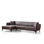 Casa si Gradina - Mobilier - Canapele si coltare - Coltare - Coltar, Hanah Home, lemn fag si pal, gri inchis, 140x270x95 cm - Infinity.ro