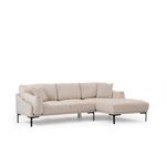 Casa si Gradina - Mobilier - Canapele si coltare - Coltare - Coltar, Hanah Home, lemn fag si pal, crem, 255x150x90 cm - Infinity.ro
