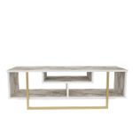 Casa si Gradina - Mobilier - Comode si corpuri - Comode - Comoda tv, Hanah Home, pal melaminat, alb auriu, 120x35.2x40.2 cm - Infinity.ro