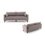 Casa si Gradina - Mobilier - Canapele si coltare - Canapele - Canapea extensibila, Hanah Home, 3 locuri, crem, lemn si mdf, 208x85x81 cm - Infinity.ro