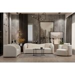 Casa si Gradina - Mobilier - Canapele si coltare - Canapele - Canapea 3 locuri, Hanah Home, lemn fag si pal, crem, 225x76x75 cm - Infinity.ro