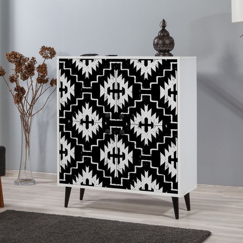 Casa si Gradina - Mobilier - Dulapuri si sifoniere - Dulapuri - Dulap multifunctional, Hanah Home, pal melaminat, alb negru, 95x36x111 cm, 869VEL3989 - Infinity.ro