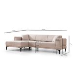Casa si Gradina - Mobilier - Canapele si coltare - Coltare - Coltar extensibil, Hanah Home, material textil, maro deschis, 250x140x77 cm - Infinity.ro