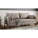 Casa si Gradina - Mobilier - Canapele si coltare - Canapele - Canapea extensibila, Hanah Home, 3 locuri, crem, lemn si mdf, 208x85x81 cm - Infinity.ro