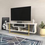 Casa si Gradina - Mobilier - Comode si corpuri - Comode - Comoda tv, Hanah Home, pal melaminat, alb auriu, 120x35.2x40.2 cm - Infinity.ro