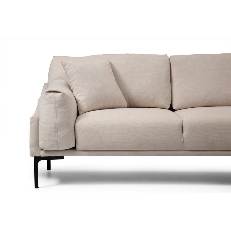 Casa si Gradina - Mobilier - Canapele si coltare - Coltare - Coltar, Hanah Home, lemn fag si pal, crem, 255x150x90 cm - Infinity.ro
