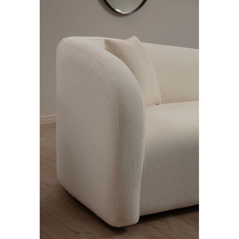 Casa si Gradina - Mobilier - Canapele si coltare - Canapele - Canapea 3 locuri, Hanah Home, lemn fag si pal, crem, 225x76x75 cm - Infinity.ro