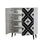 Casa si Gradina - Mobilier - Dulapuri si sifoniere - Dulapuri - Dulap multifunctional, Hanah Home, pal melaminat, alb negru, 95x36x111 cm, 869VEL3989 - Infinity.ro