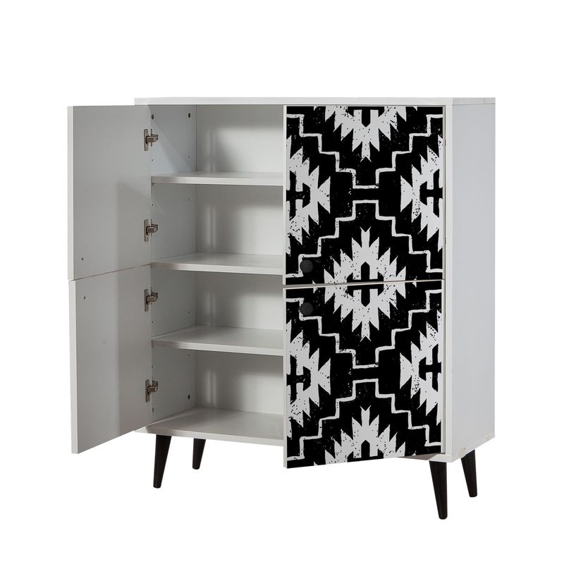 Casa si Gradina - Mobilier - Dulapuri si sifoniere - Dulapuri - Dulap multifunctional, Hanah Home, pal melaminat, alb negru, 95x36x111 cm, 869VEL3989 - Infinity.ro