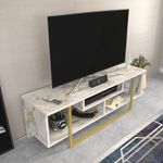Casa si Gradina - Mobilier - Comode si corpuri - Console - Comoda tv, Hanah Home, pal melaminat, alb auriu, 120x35.2x40.2 cm - Infinity.ro