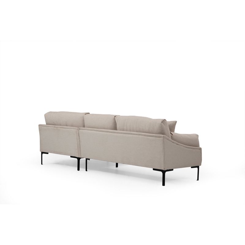 Casa si Gradina - Mobilier - Canapele si coltare - Coltare - Coltar, Hanah Home, lemn fag si pal, crem, 255x150x90 cm - Infinity.ro