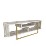 Casa si Gradina - Mobilier - Comode si corpuri - Comode - Comoda tv, Hanah Home, pal melaminat, alb auriu, 120x35.2x40.2 cm - Infinity.ro