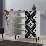 Casa si Gradina - Mobilier - Dulapuri si sifoniere - Dulapuri - Dulap multifunctional, Hanah Home, pal melaminat, alb negru, 95x36x111 cm, 869VEL3989 - Infinity.ro